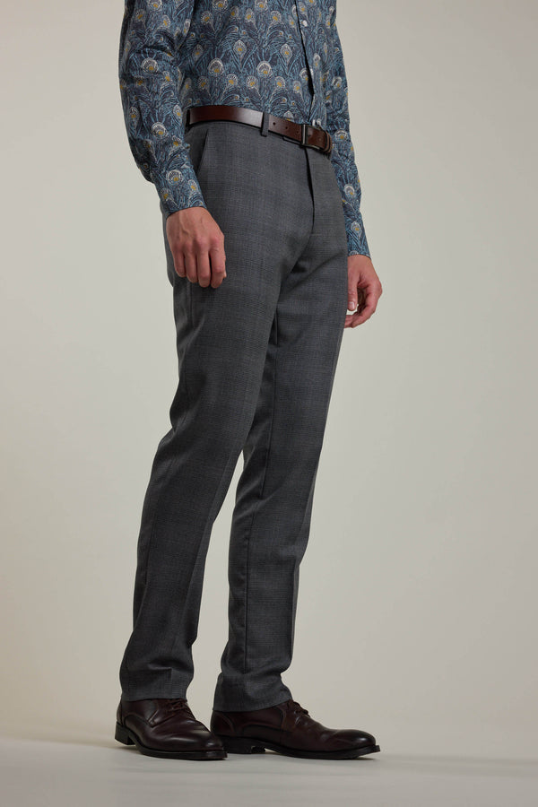 Barkers Ormsby Check Suit Trouser in grey, merino wool, additional view