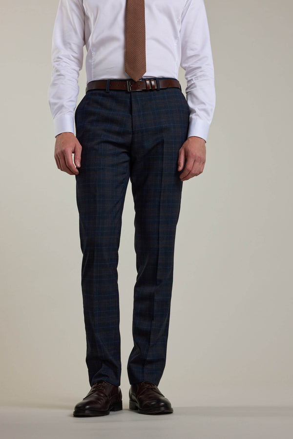 Barkers Lockhard Check Suit Trouser in navy check, additional view