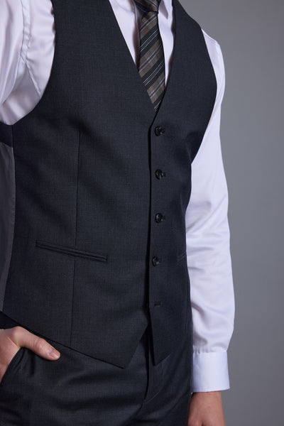 Barkers Mayfair ZQrx Waistcoat in charcoal, tailored fit, additional view