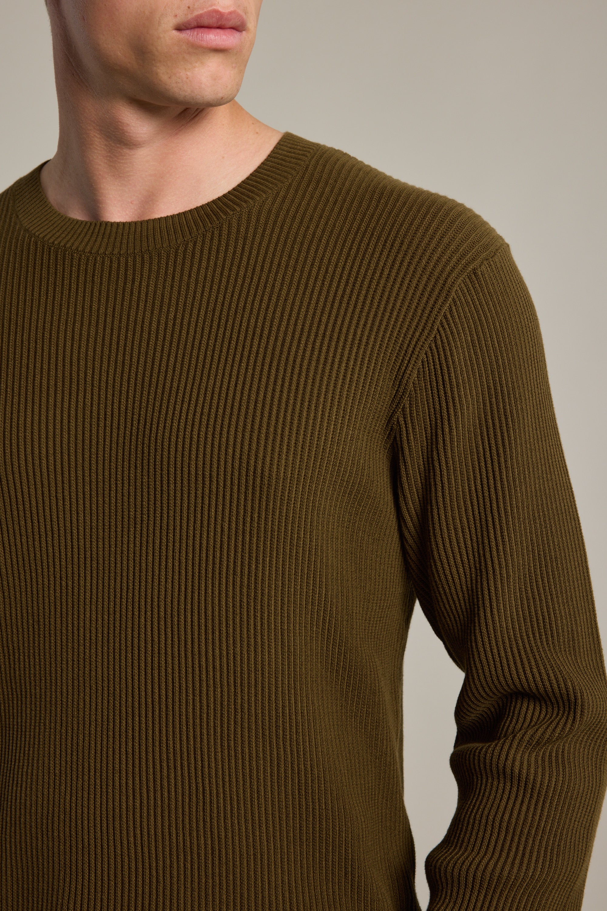 Barkers Robin Cotton Crew in khaki, cotton, additional view