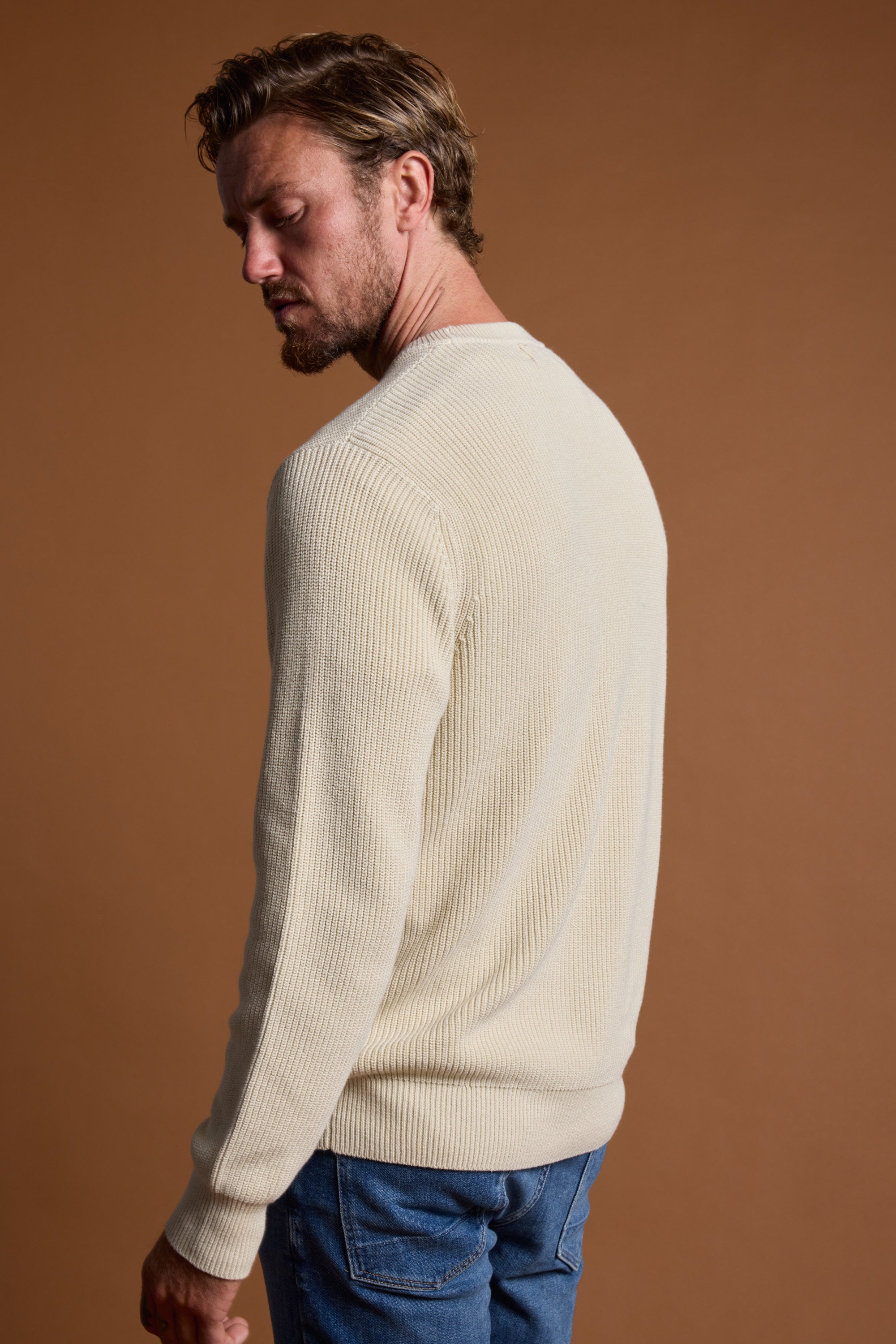 Barkers Dandar Cotton Crew in oatmeal, cotton, additional view