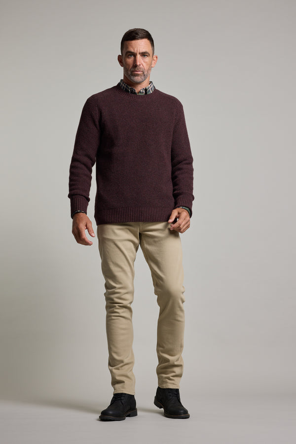 Barkers Mckenzie Woollen Crew in plum, additional view