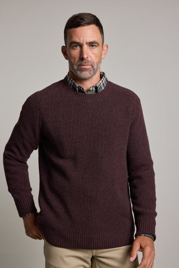 Barkers Mckenzie Woollen Crew in plum, additional view