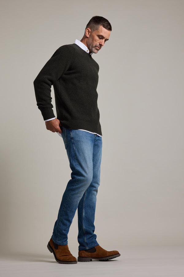Barkers Mckenzie Woollen Crew in sage, alternate view