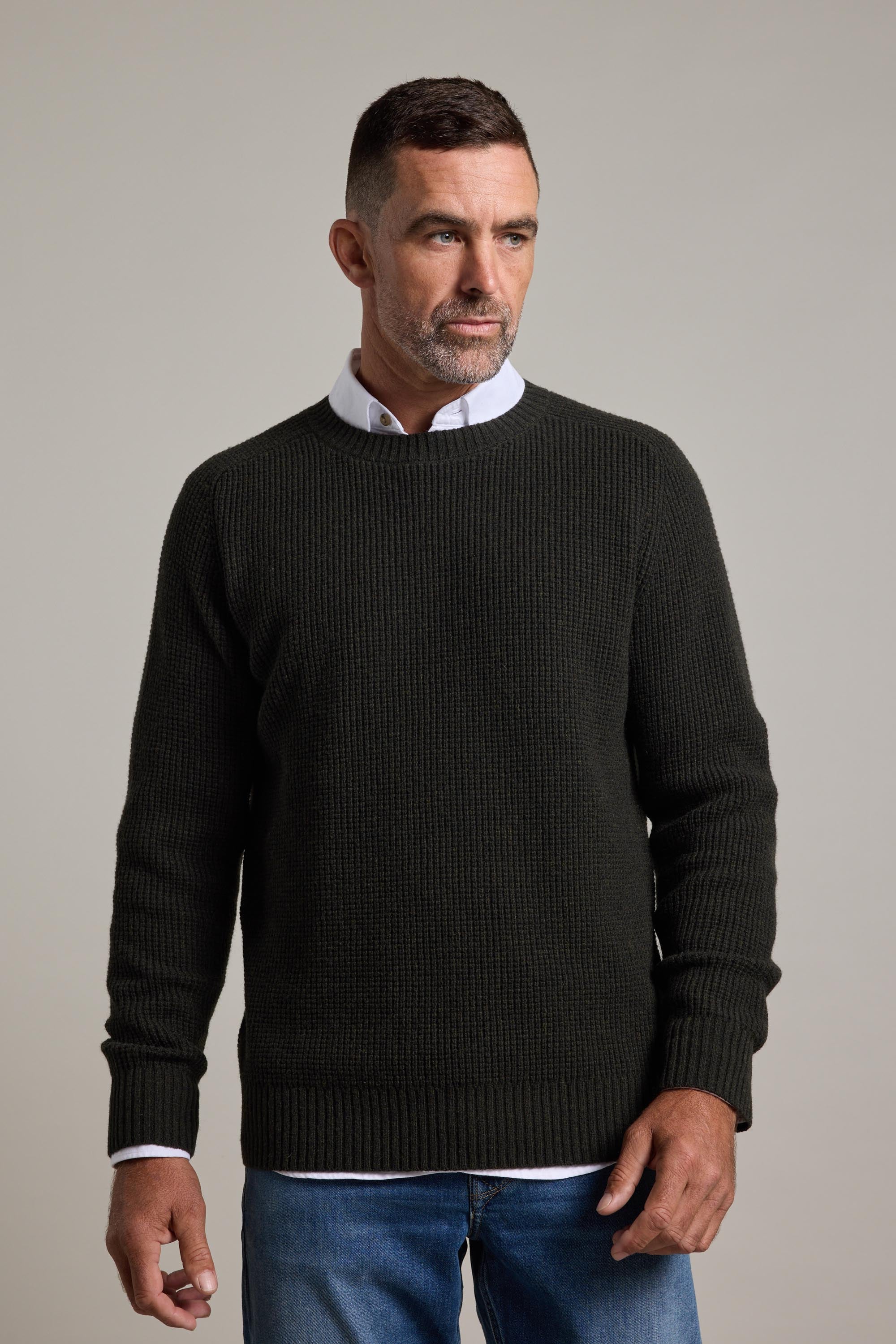 Barkers Mckenzie Woollen Crew in sage