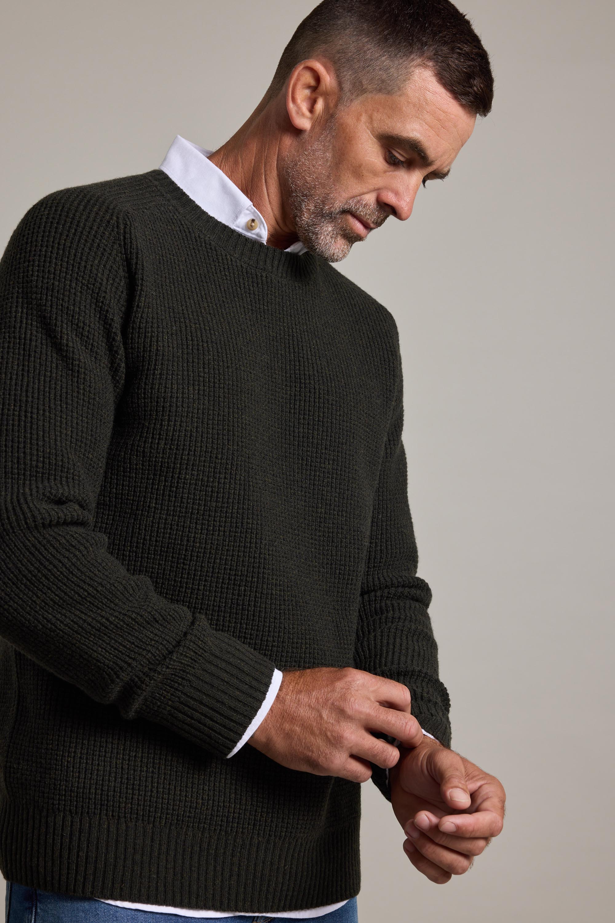Barkers Mckenzie Woollen Crew in sage, additional view