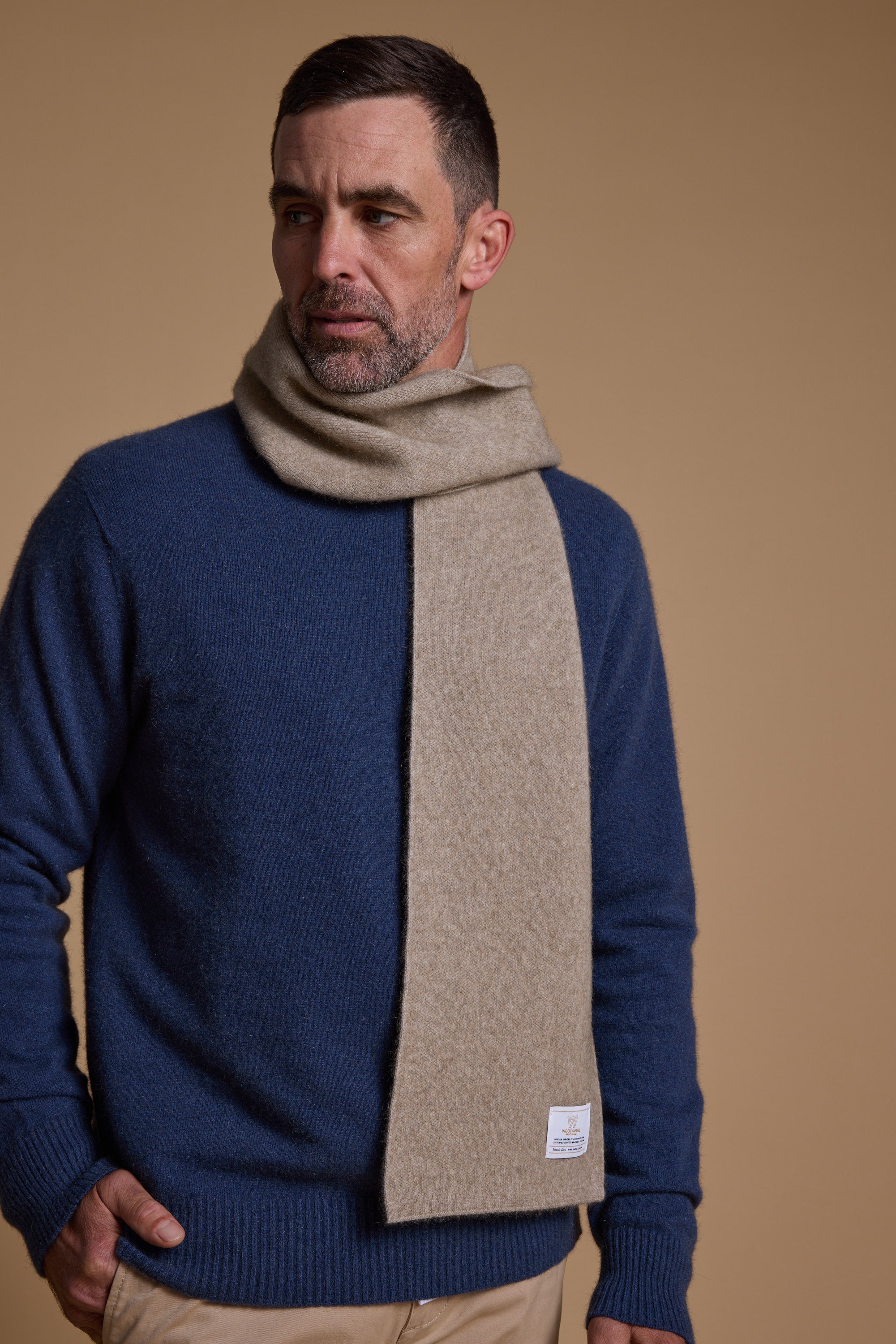 Woolyarns Perino NZ Made Perino Crew in blue, additional view