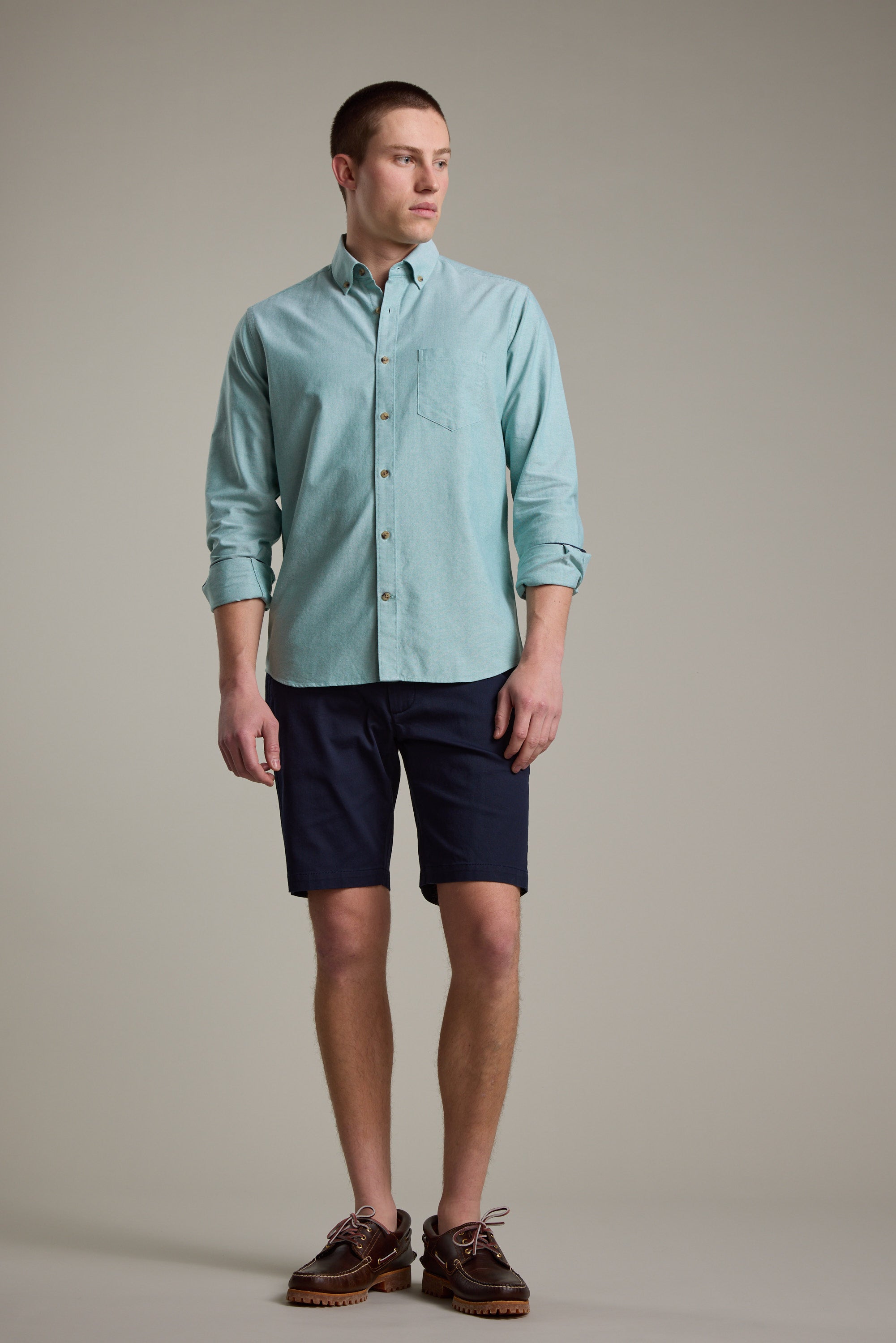 Barkers Thatcher Oxford Shirt in green, tailored fit