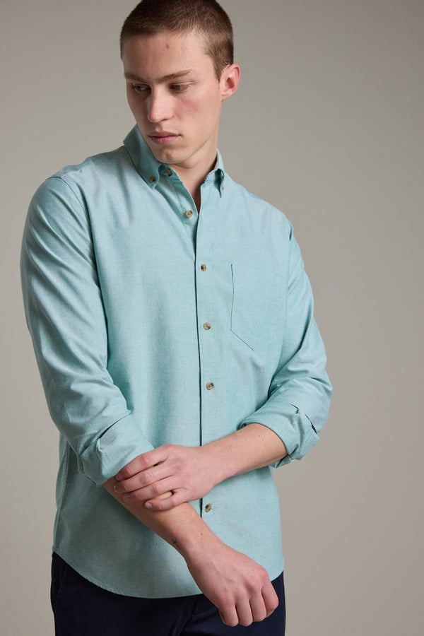 Barkers Thatcher Oxford Shirt in green, tailored fit, alternate view