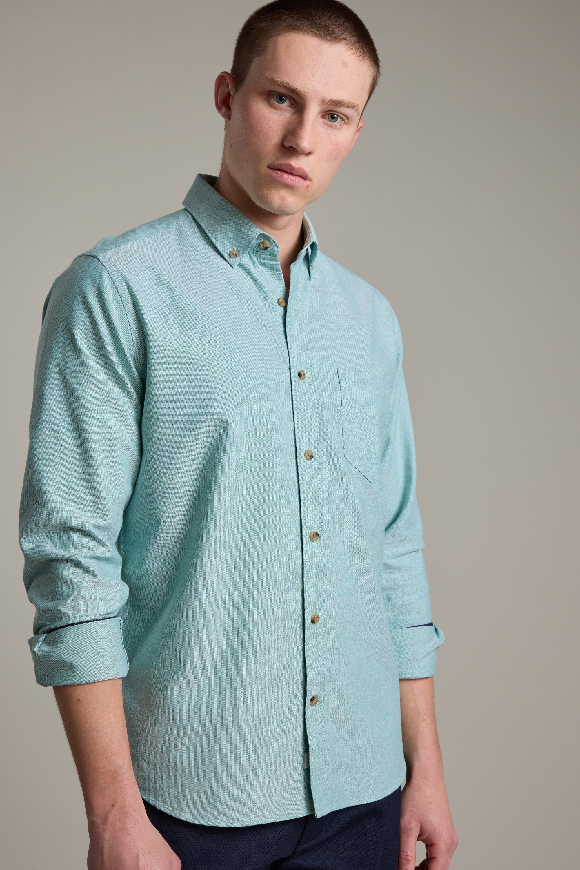 Barkers Thatcher Oxford Shirt in green, tailored fit, additional view