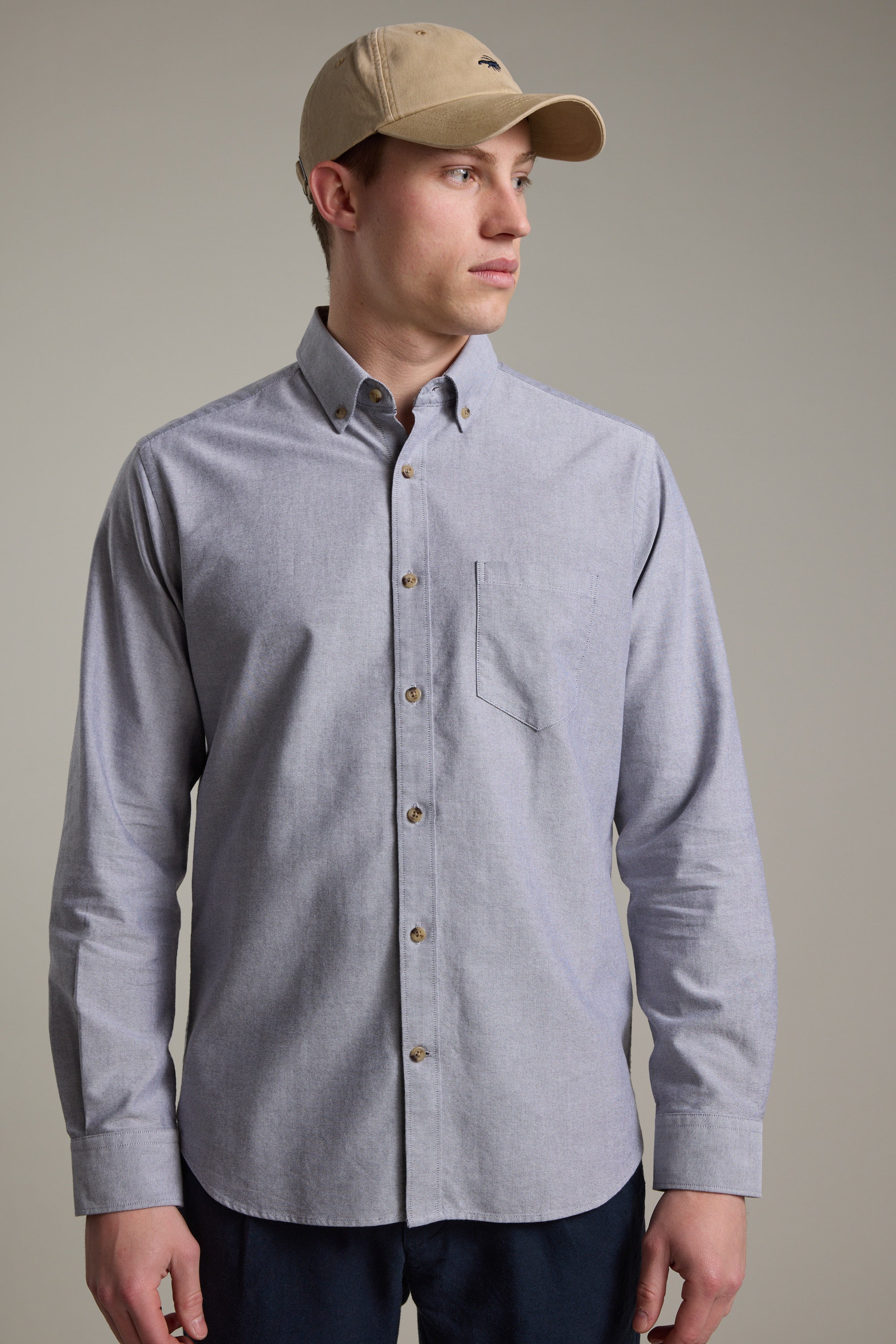 Barkers Thatcher Oxford Shirt in grey, tailored fit, additional view