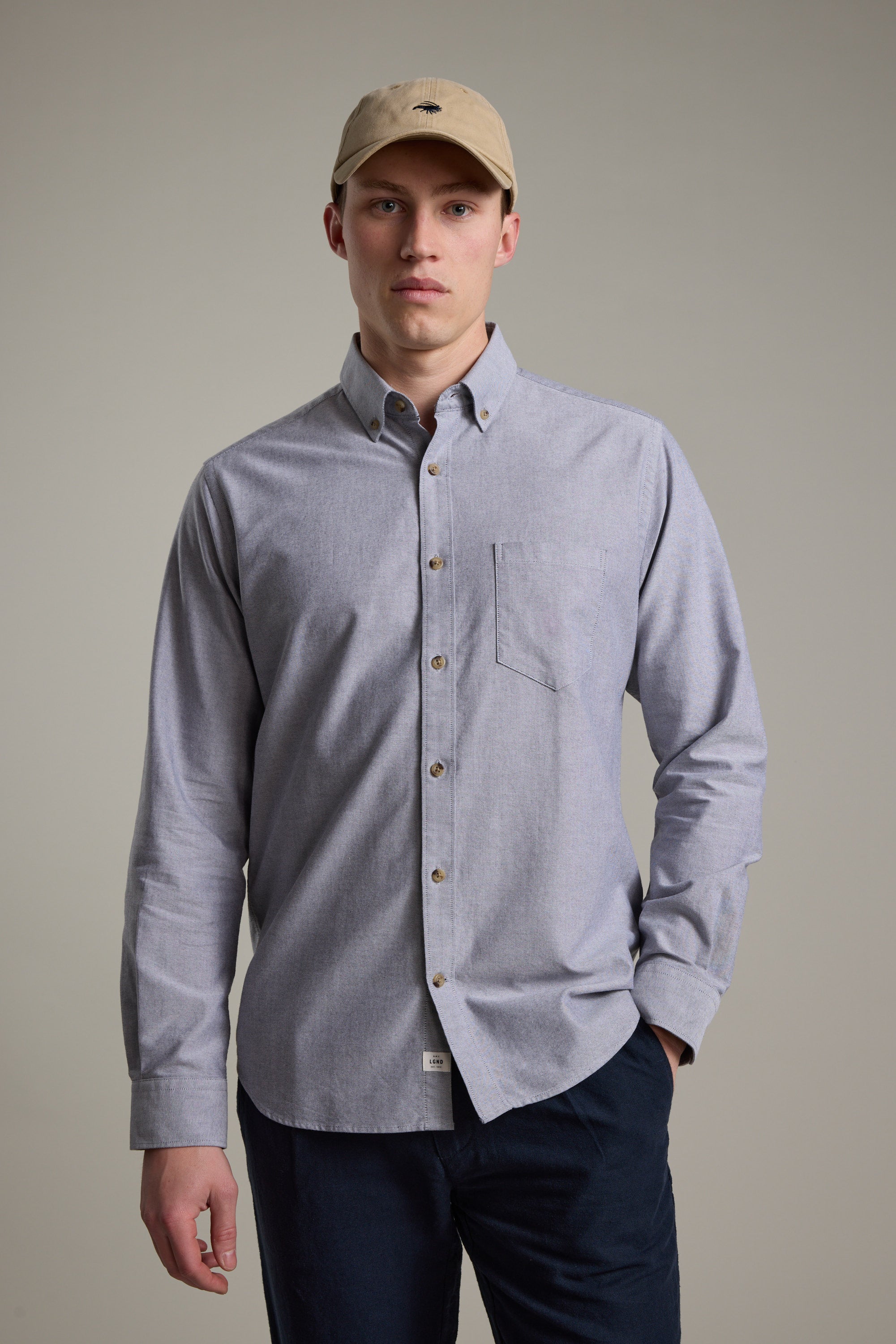 Barkers Thatcher Oxford Shirt in grey, tailored fit, additional view