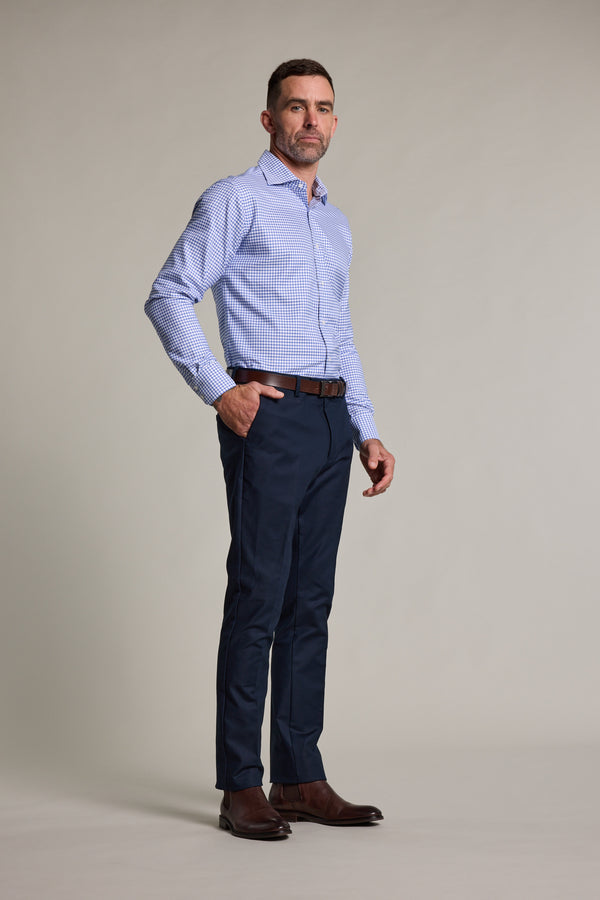 Barkers Acer Business Shirt in navy check, tailored fit, additional view