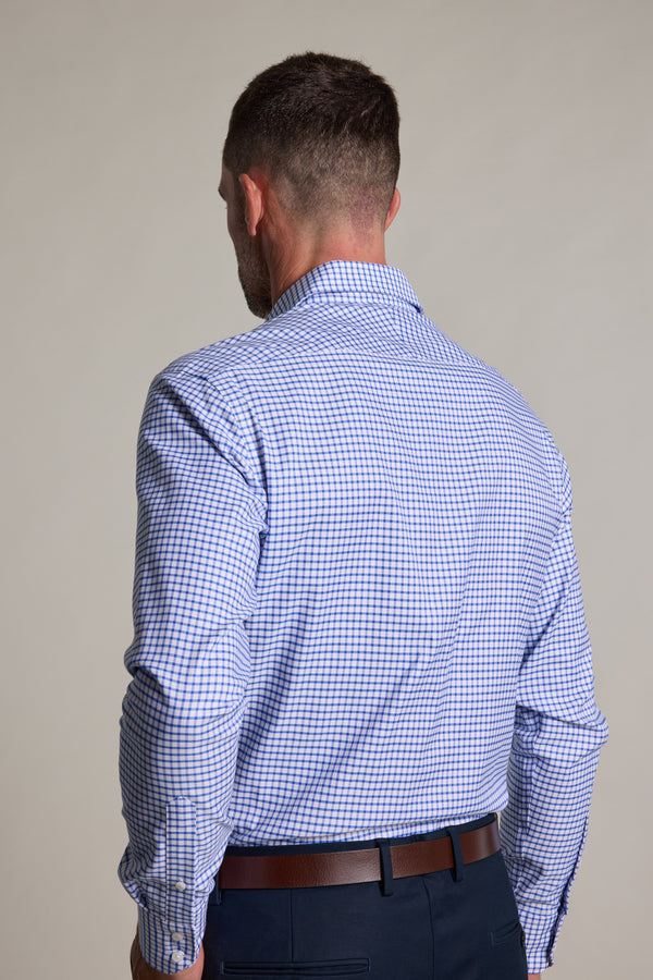Barkers Acer Business Shirt in navy check, tailored fit, additional view
