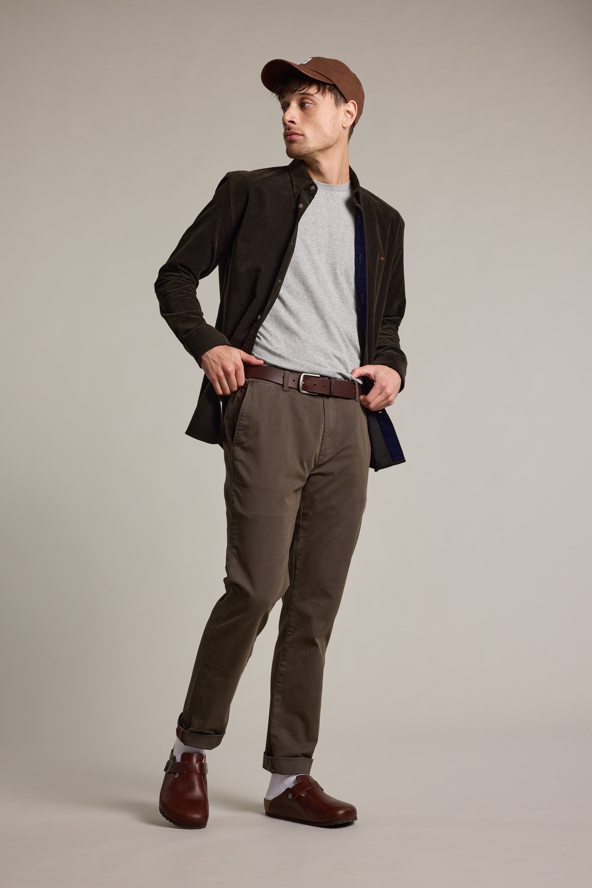Barkers Sedwick Corduroy Shirt in forest, tailored fit