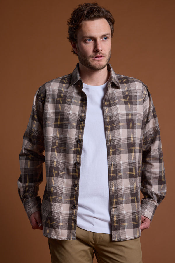 Barkers Jason Check Overshirt in natural, additional view