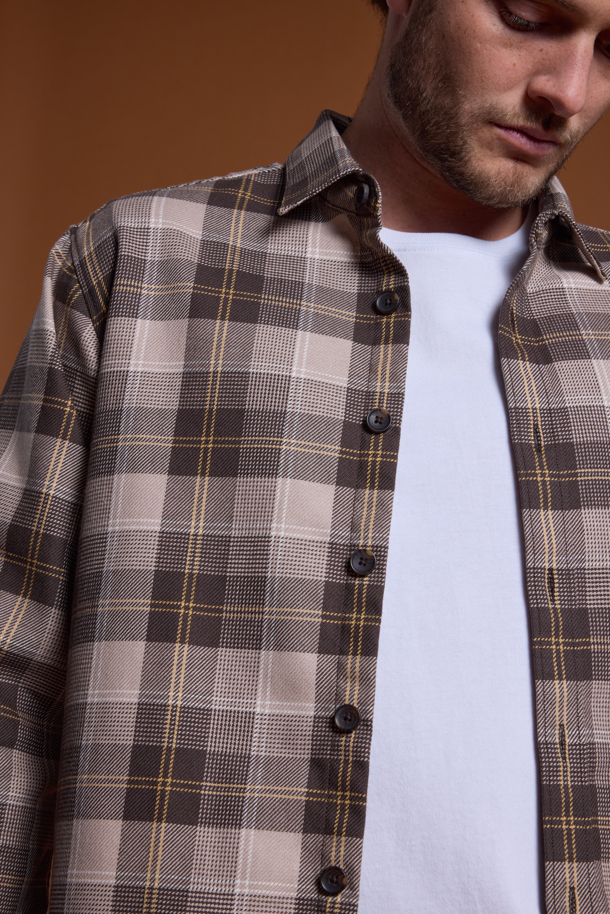 Barkers Jason Check Overshirt in natural, additional view