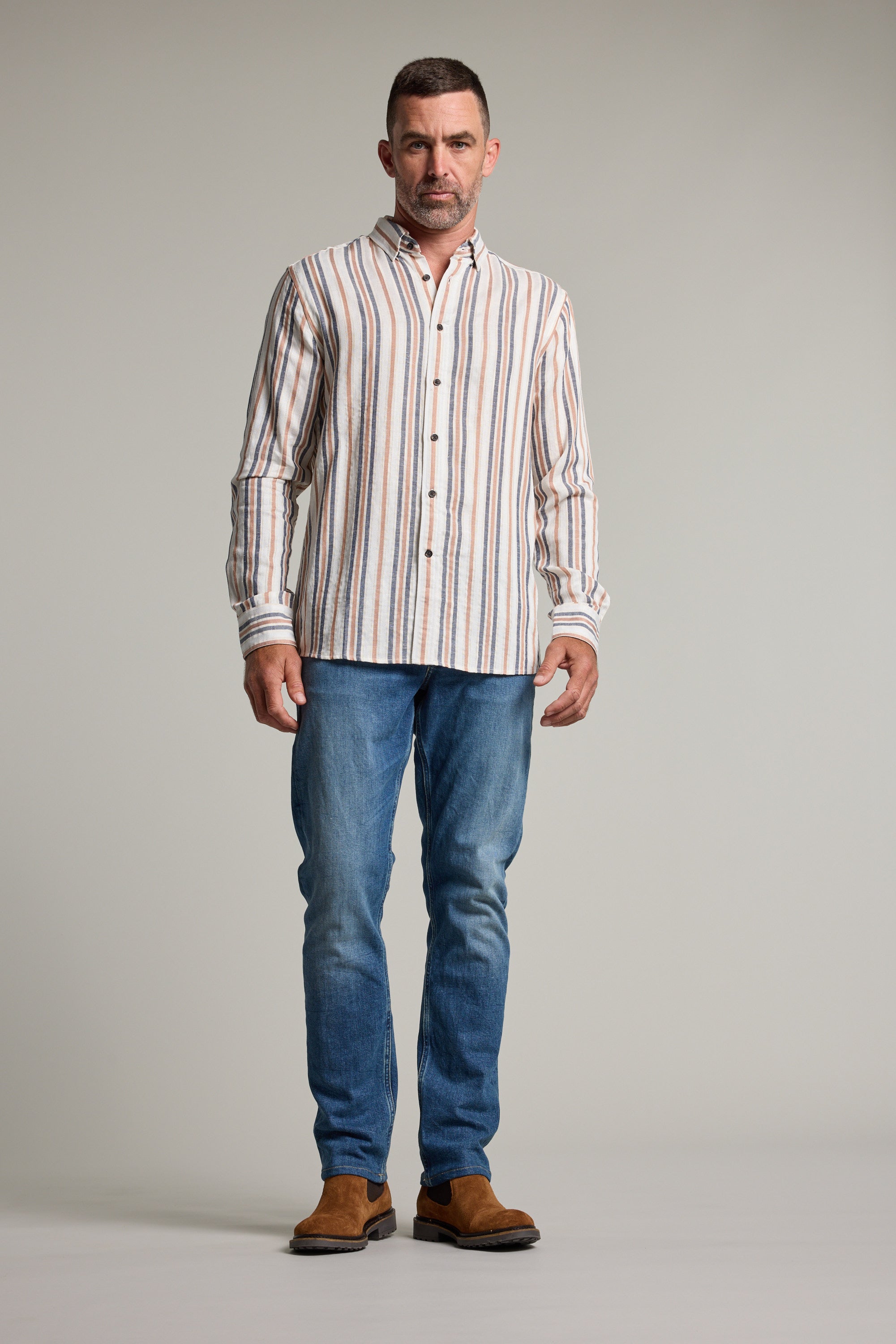Barkers Haden Stripe Shirt, tailored fit, additional view