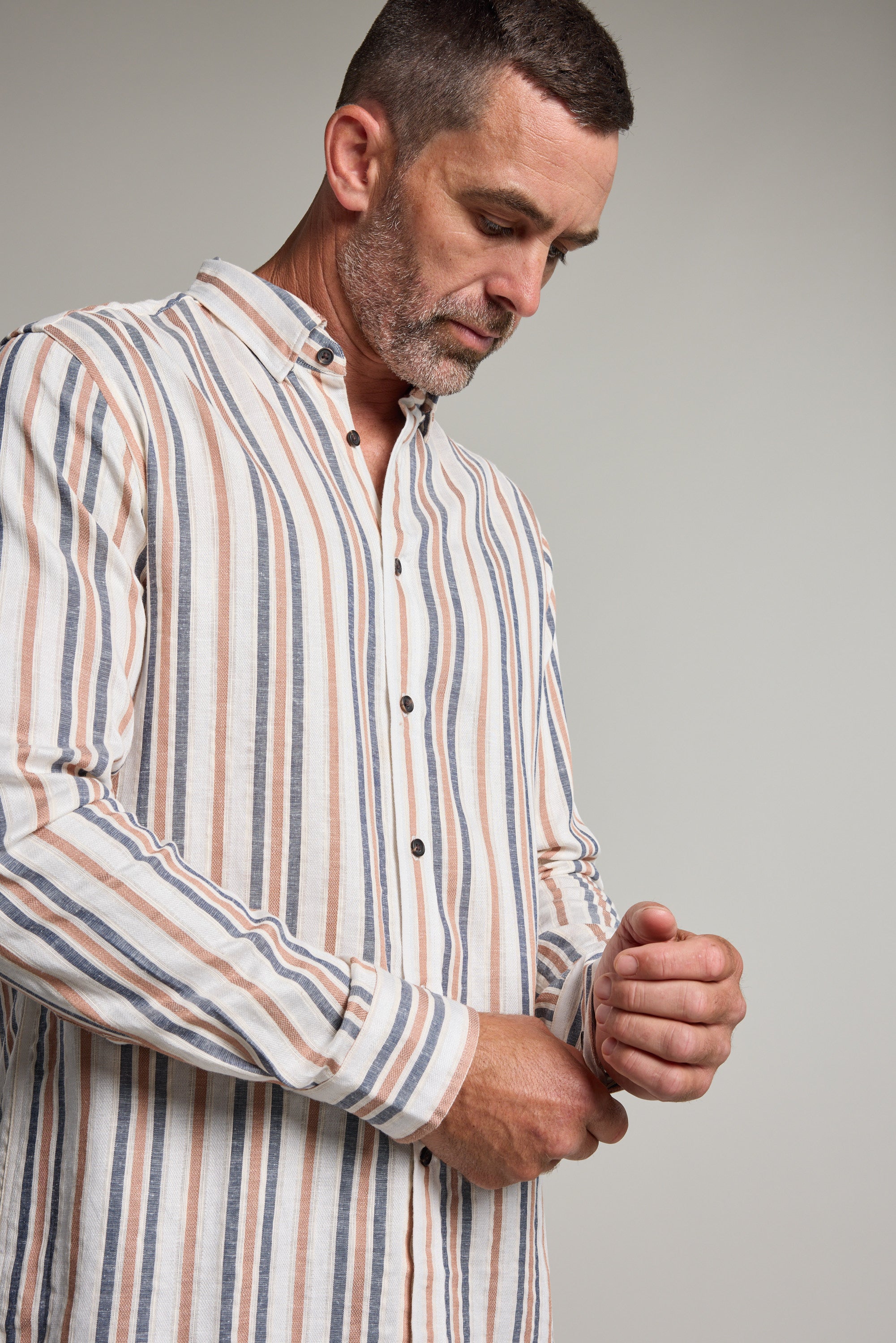 Barkers Haden Stripe Shirt, tailored fit, alternate view