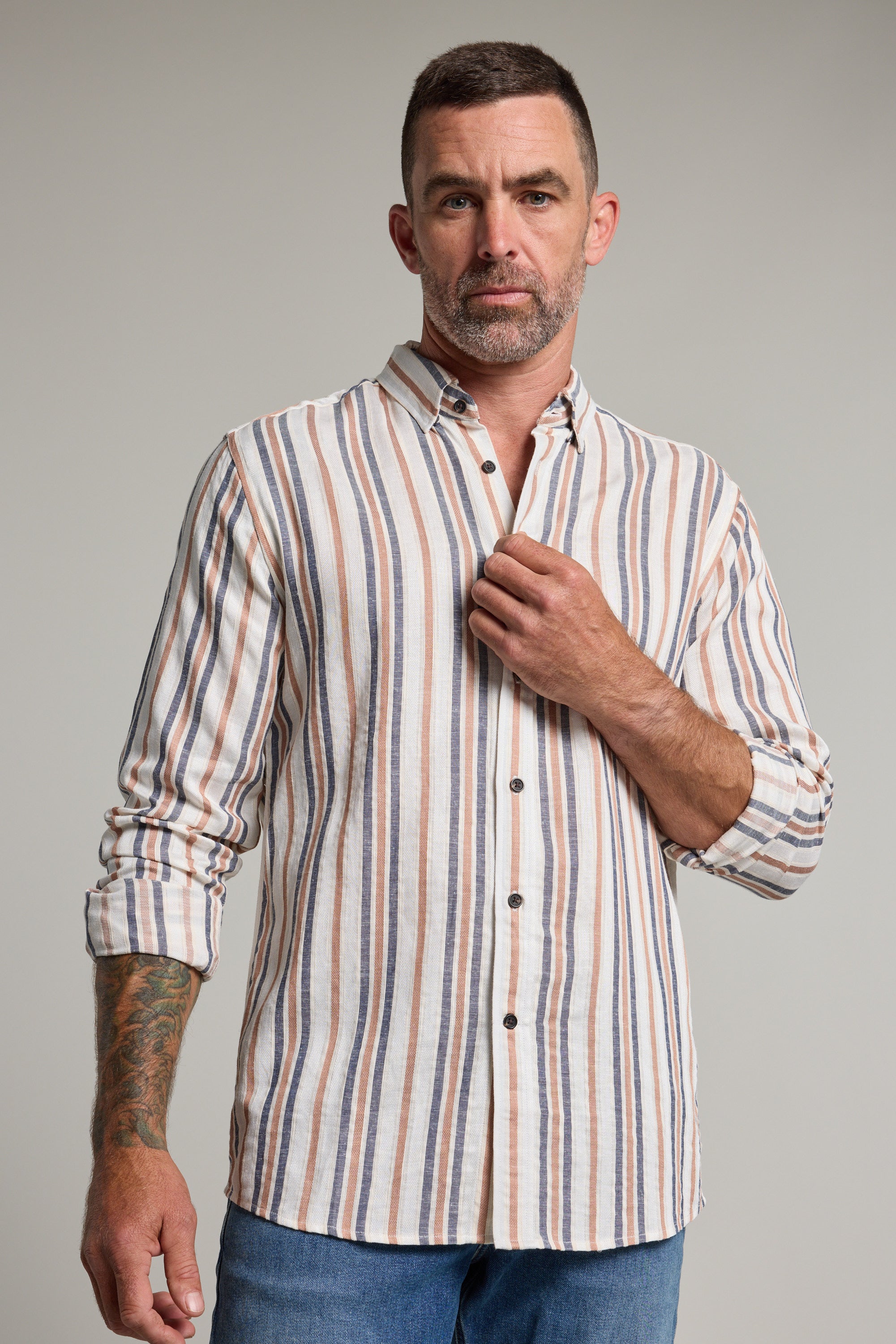 Barkers Haden Stripe Shirt, tailored fit, additional view