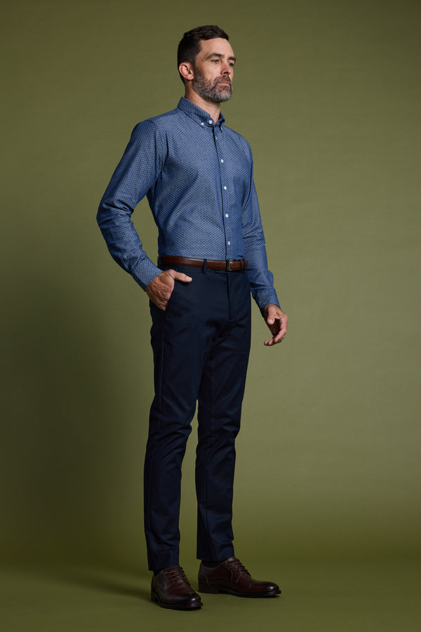 Barkers Midlands AOP Shirt in blue, tailored fit, additional view