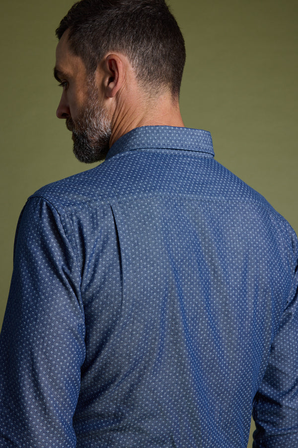 Barkers Midlands AOP Shirt in blue, tailored fit, additional view