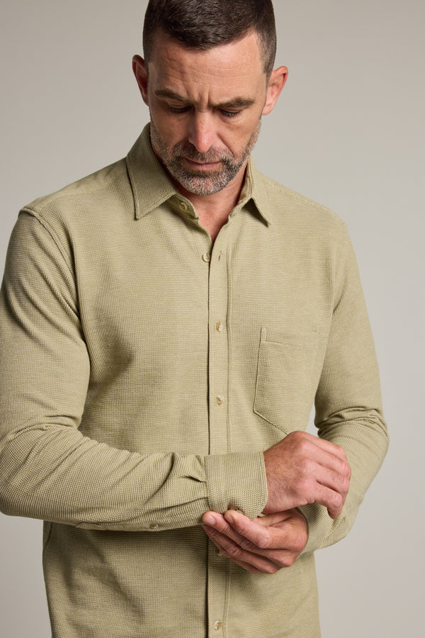 Barkers Frye Knit Shirt in green, classic fit, additional view