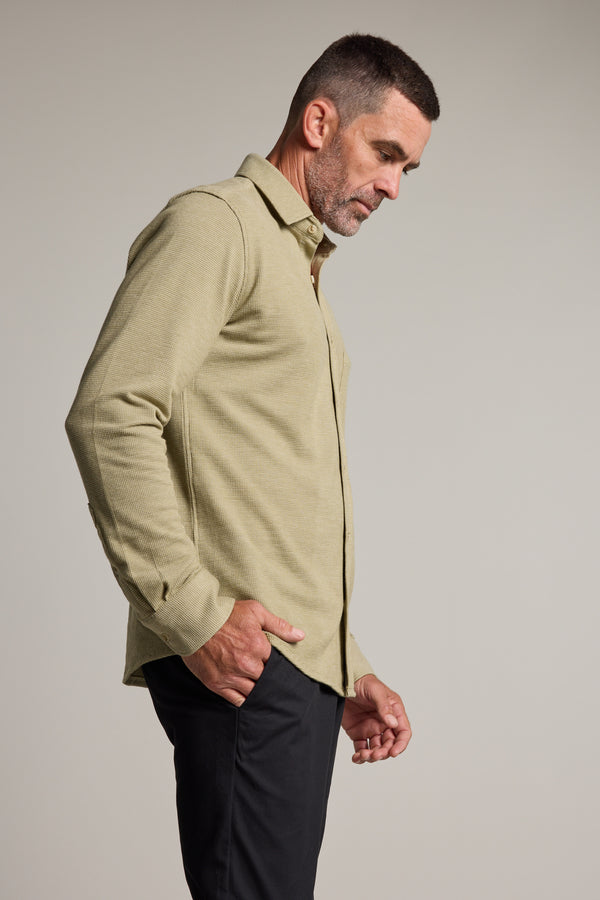 Barkers Frye Knit Shirt in green, classic fit, additional view