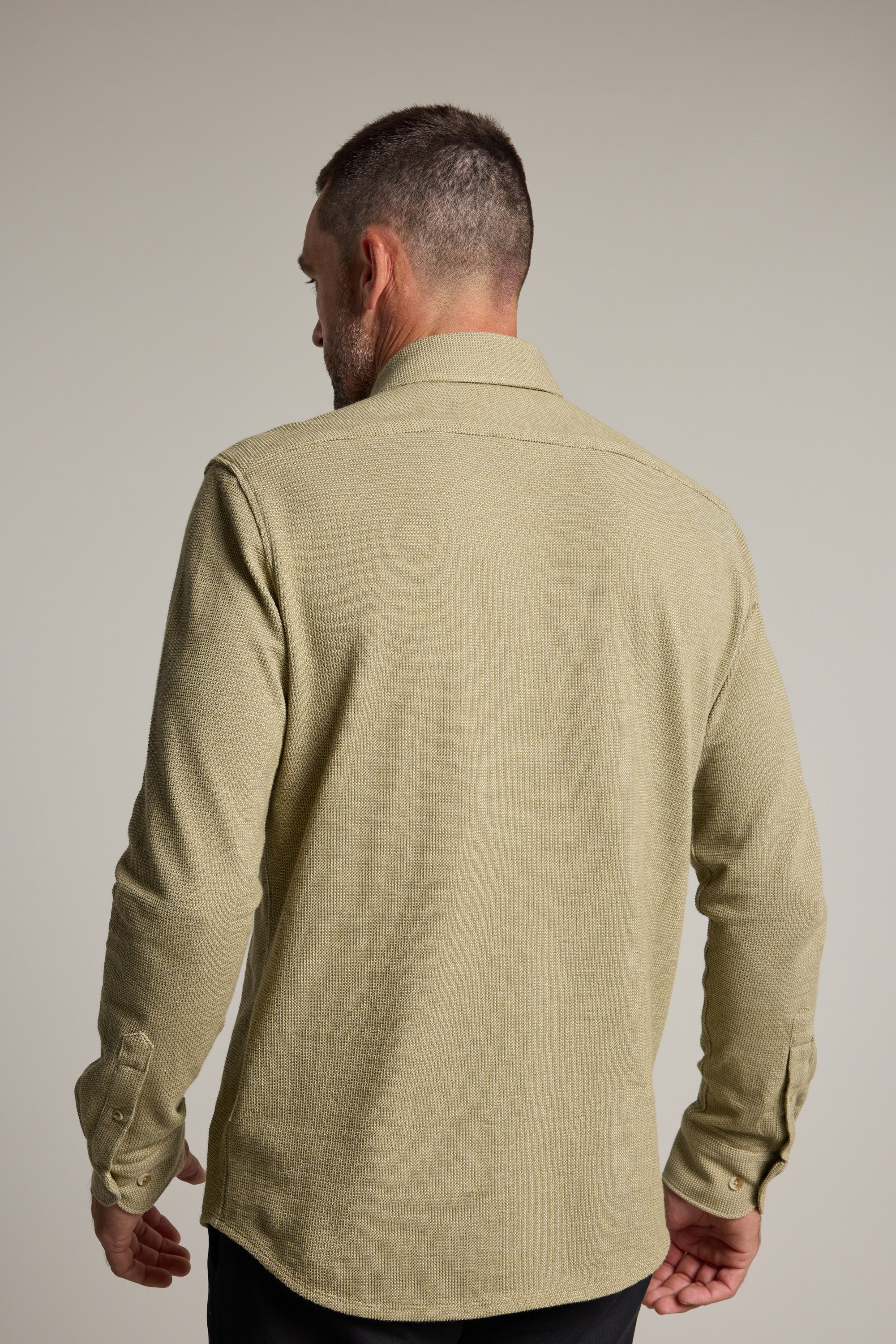 Barkers Frye Knit Shirt in green, classic fit, additional view