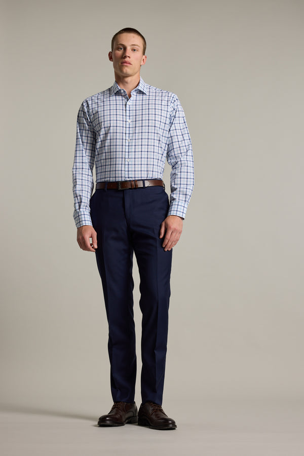 Barkers Wesley Check Business Shirt in light blue, classic fit, additional view