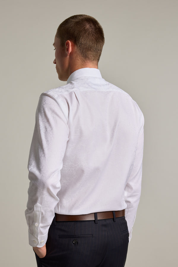 Barkers Corran Paisley Business Shirt in white, tailored fit, additional view