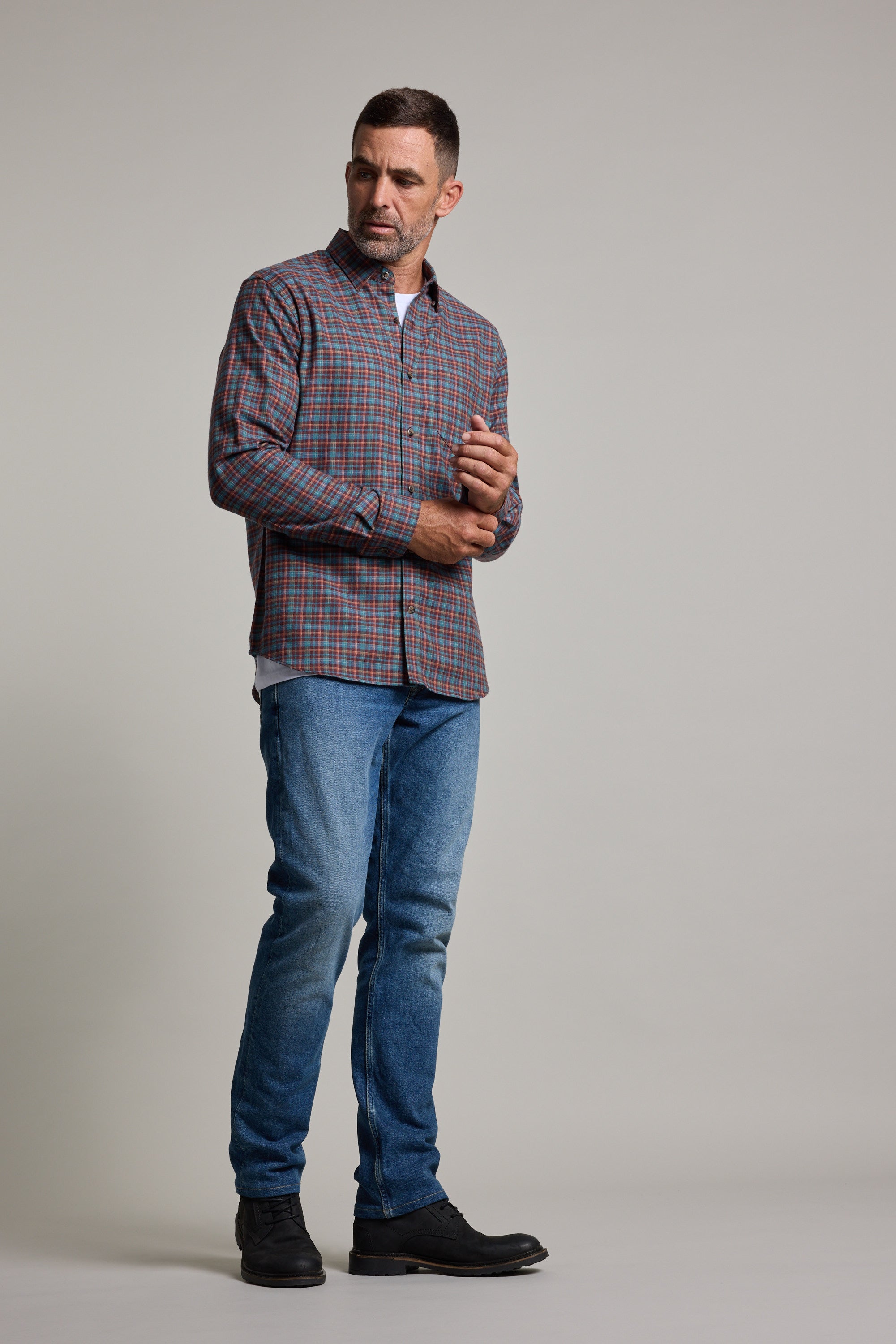 Barkers Dionheck Shirt in red check, classic fit, additional view