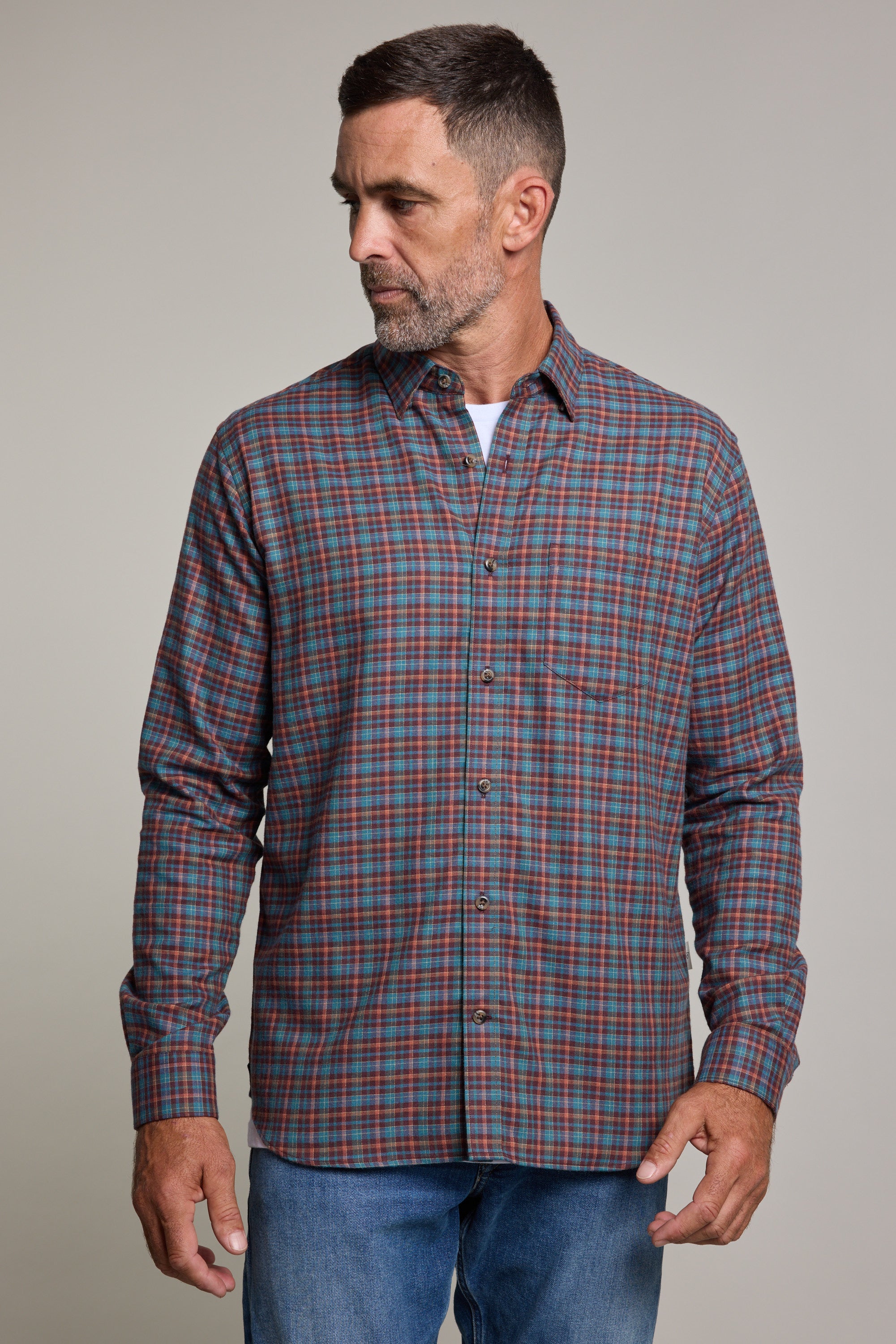 Barkers Dionheck Shirt in red check, classic fit, additional view