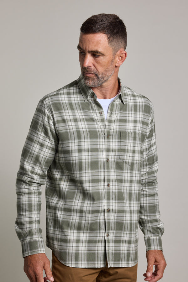 Barkers Paxtonheck Shirt in green check, classic fit