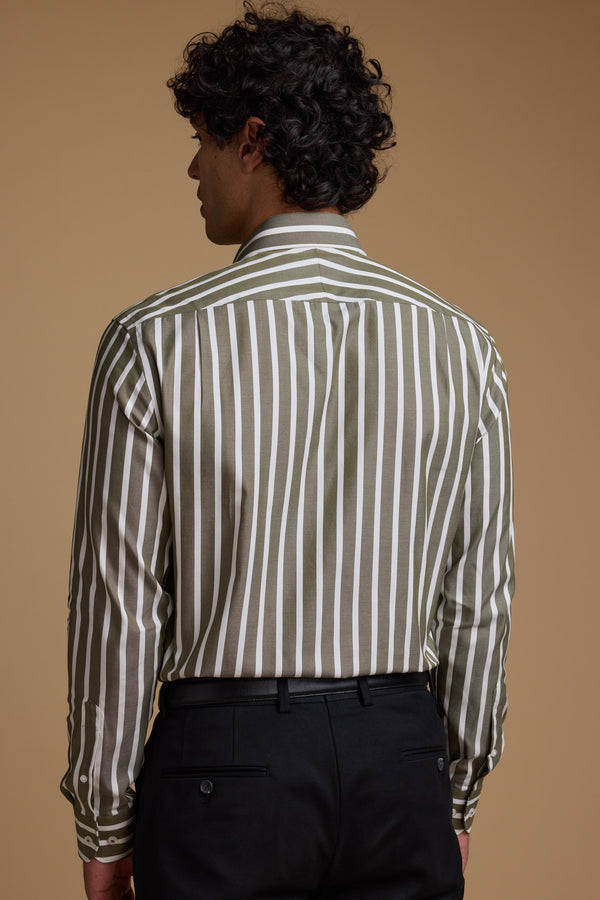 Barkers Nandas Stripe Business Shirt in khaki, tailored fit, additional view