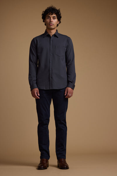 Barkers Abbotwill Knit Shirt in charcoal, tailored fit