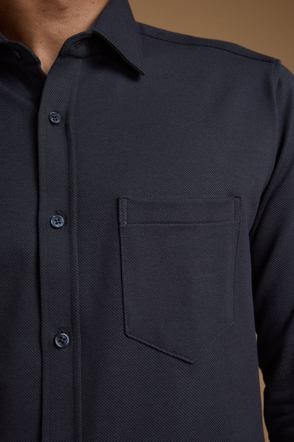 Barkers Abbotwill Knit Shirt in charcoal, tailored fit, additional view
