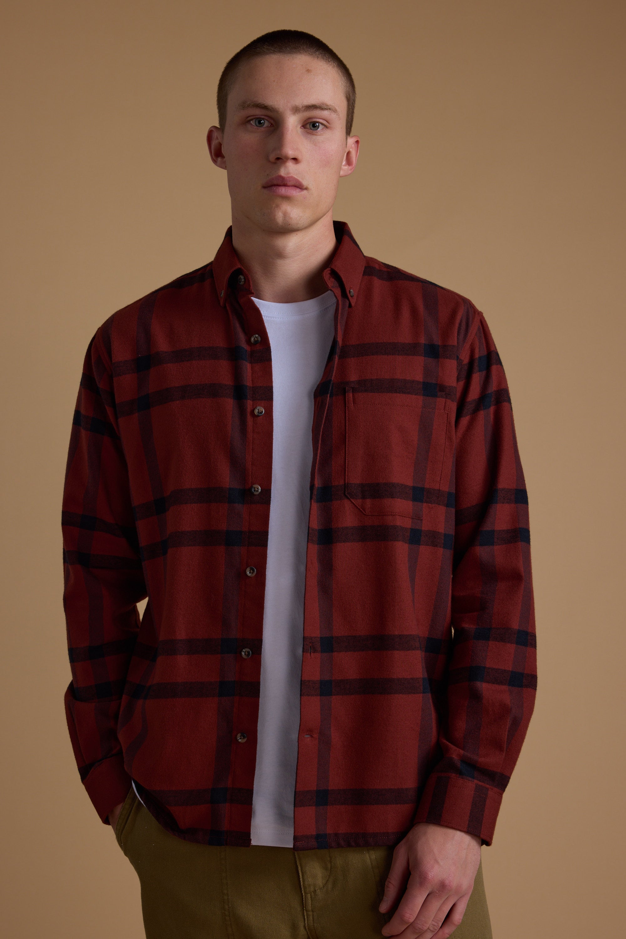 Barkers Durness Check Shirt in rust, classic fit, additional view