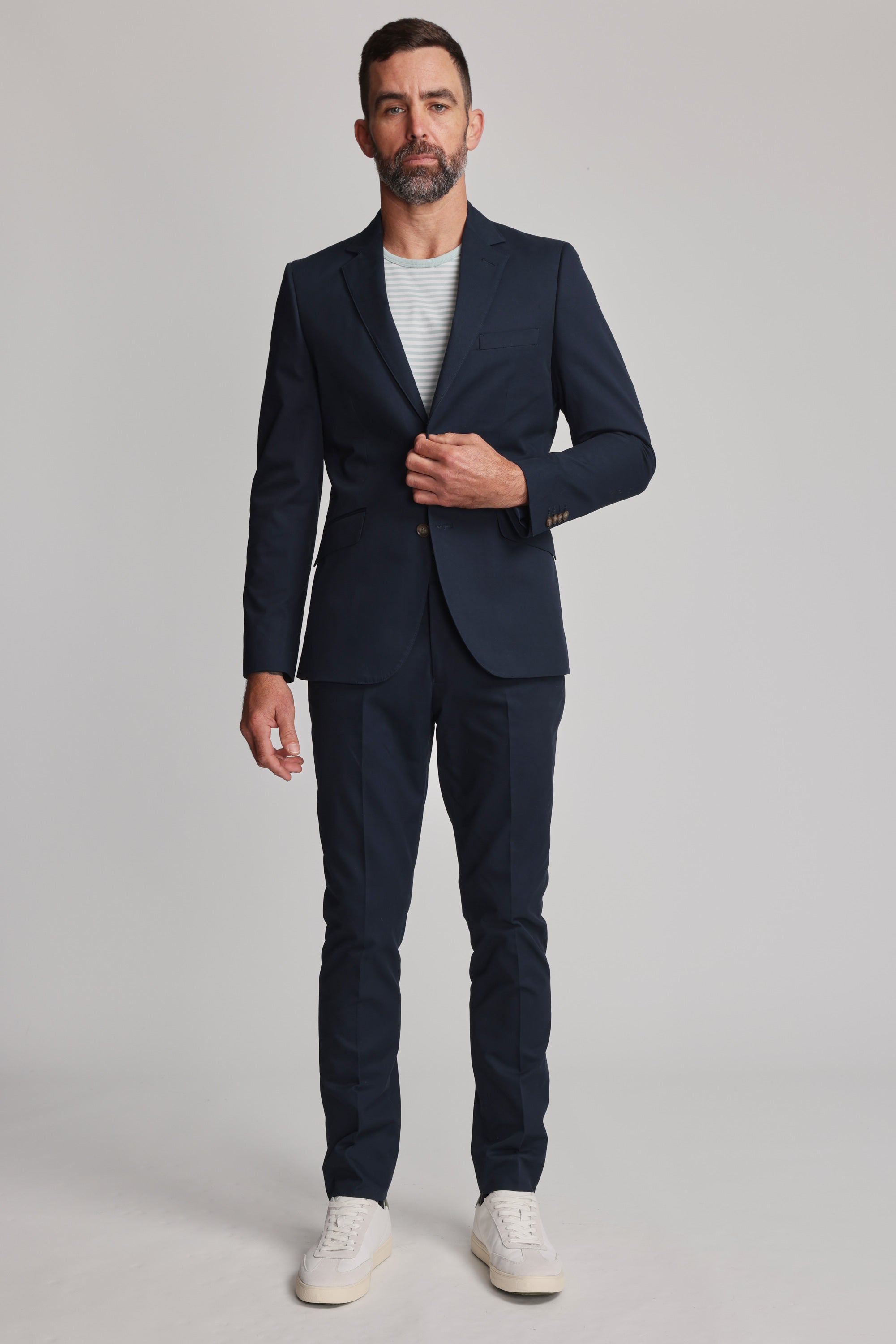 Barkers Maclay Twill Pant in navy, cotton, additional view