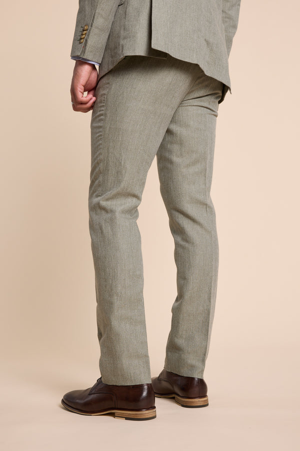 Barkers Pinewood Linen Pant in green, additional view