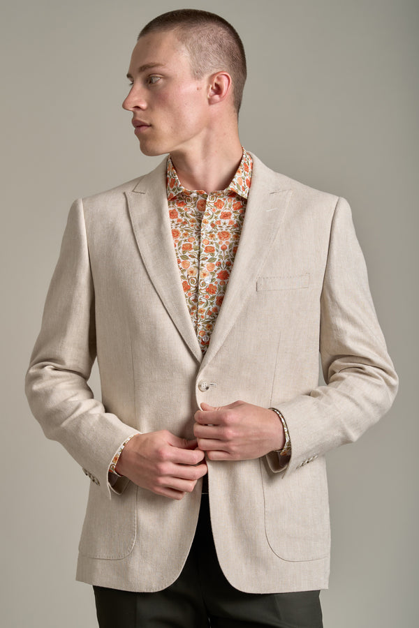 Barkers Hume Herringbone Blazer in ecru, additional view