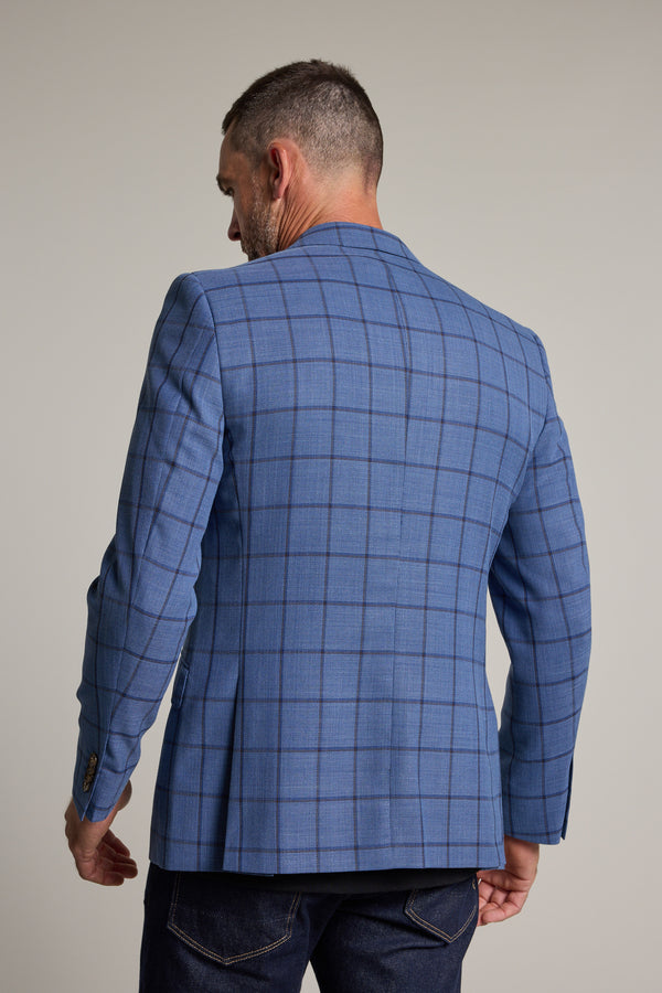 Barkers Flume Check Blazer in blue check, wool, additional view