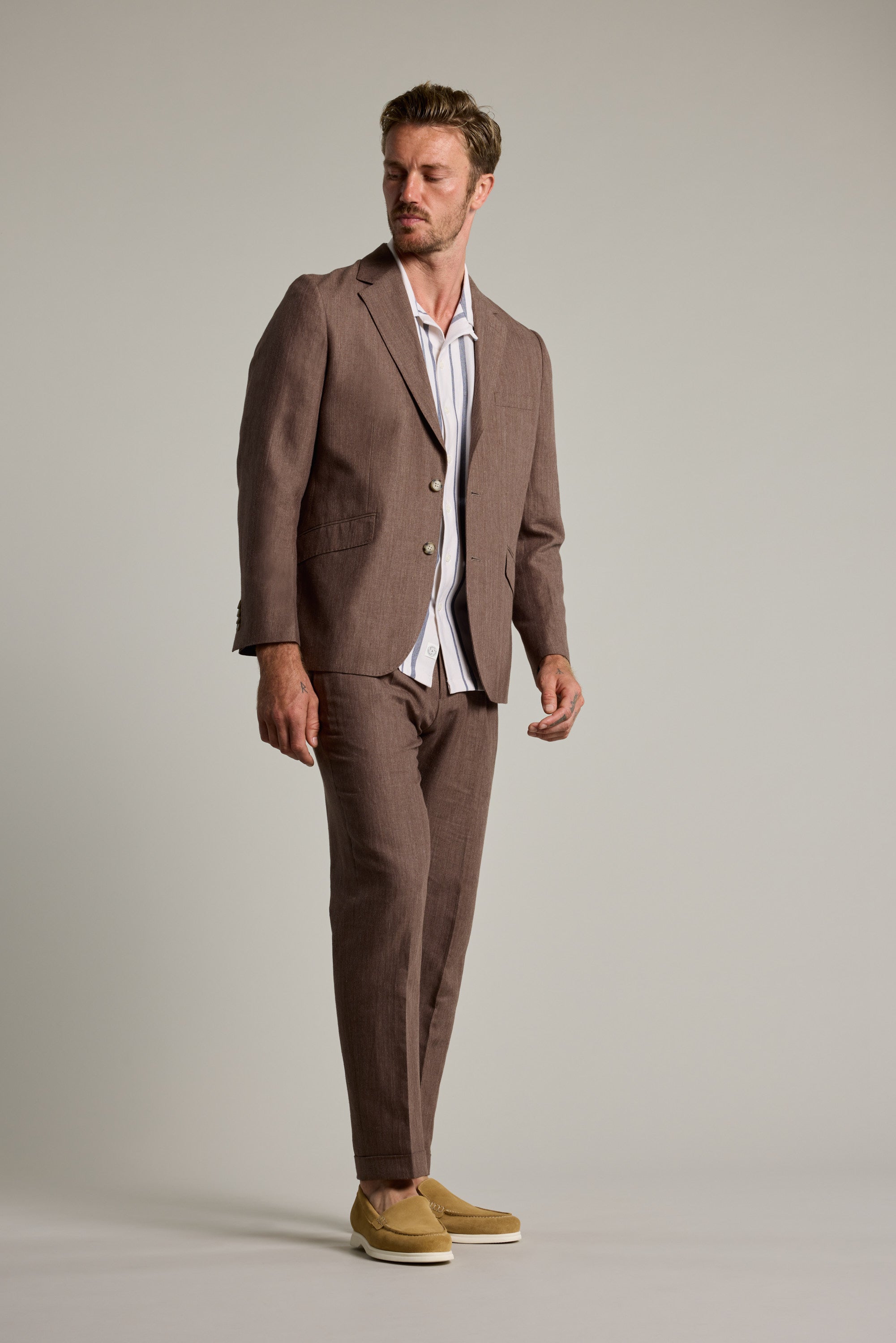 Barkers Hollins Linen Blazer in brown, alternate view