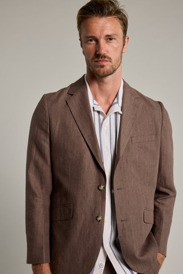 Barkers Hollins Linen Blazer in brown, additional view