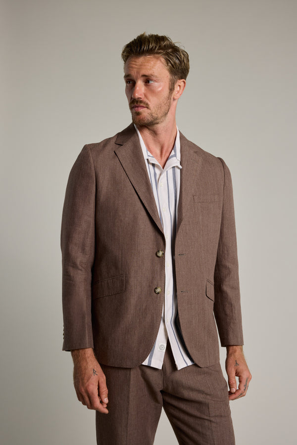 Barkers Hollins Linen Blazer in brown, additional view