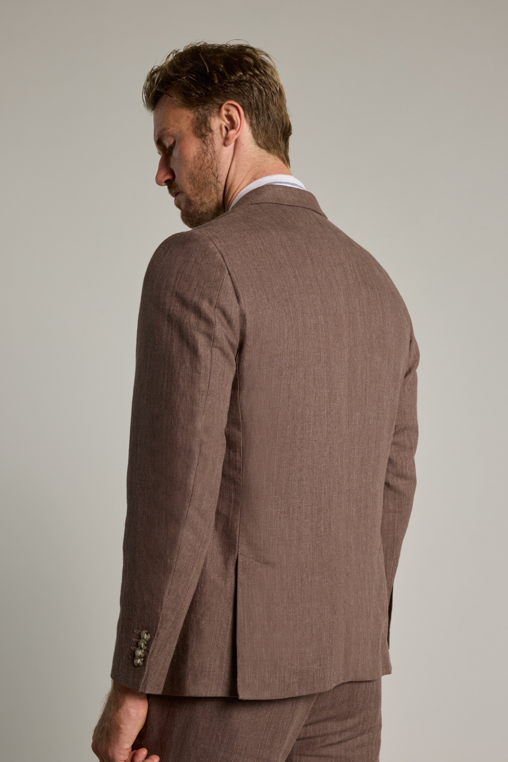 Barkers Hollins Linen Blazer in brown, additional view