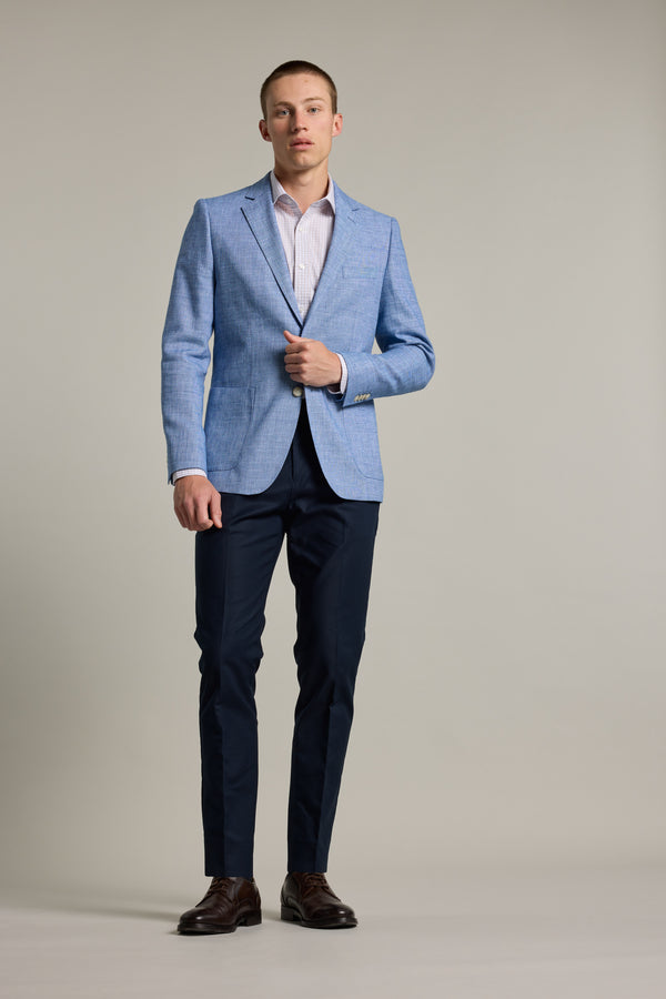 Barkers Mitchel Texture Blazer in blue/white, additional view