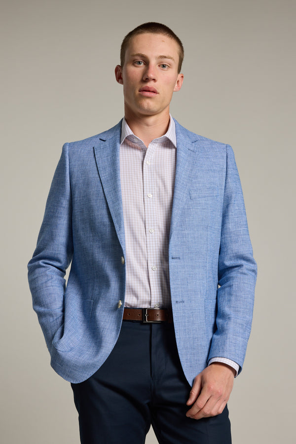 Barkers Mitchel Texture Blazer in blue/white, additional view