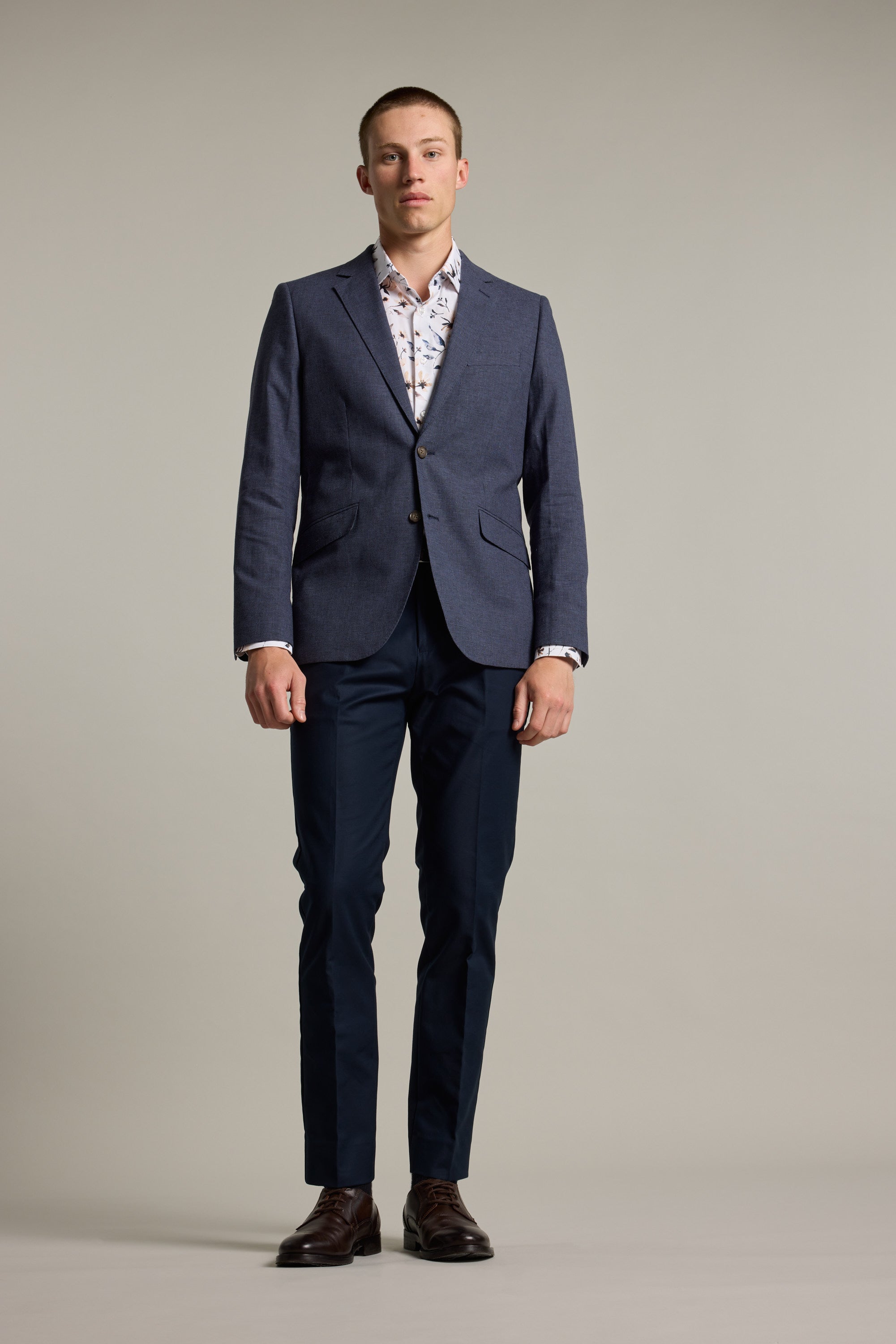 Barkers Ellwood Houndstooth Blazer in navy, alternate view