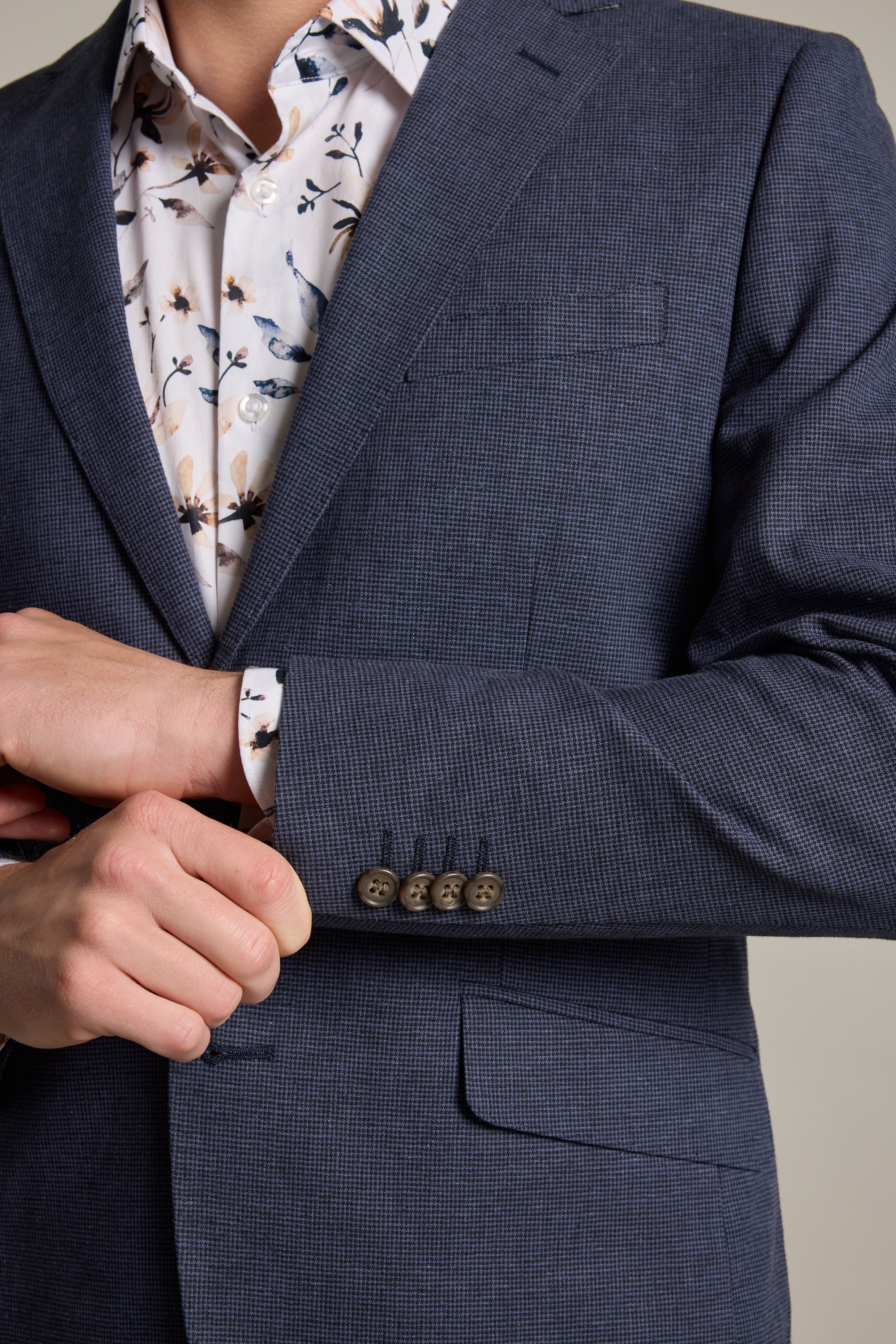Barkers Ellwood Houndstooth Blazer in navy, additional view